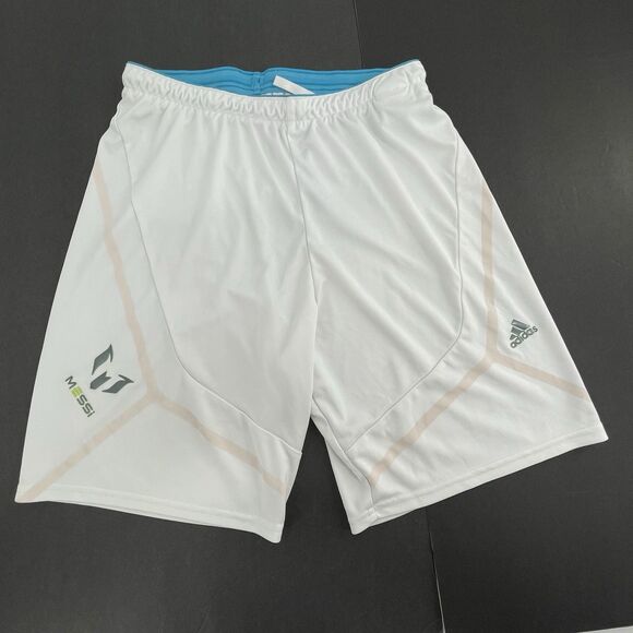 Adidas ClimaLite Adizero Lionel Messi Football Soccer Shorts Small Unisex White - Picture 1 of 13